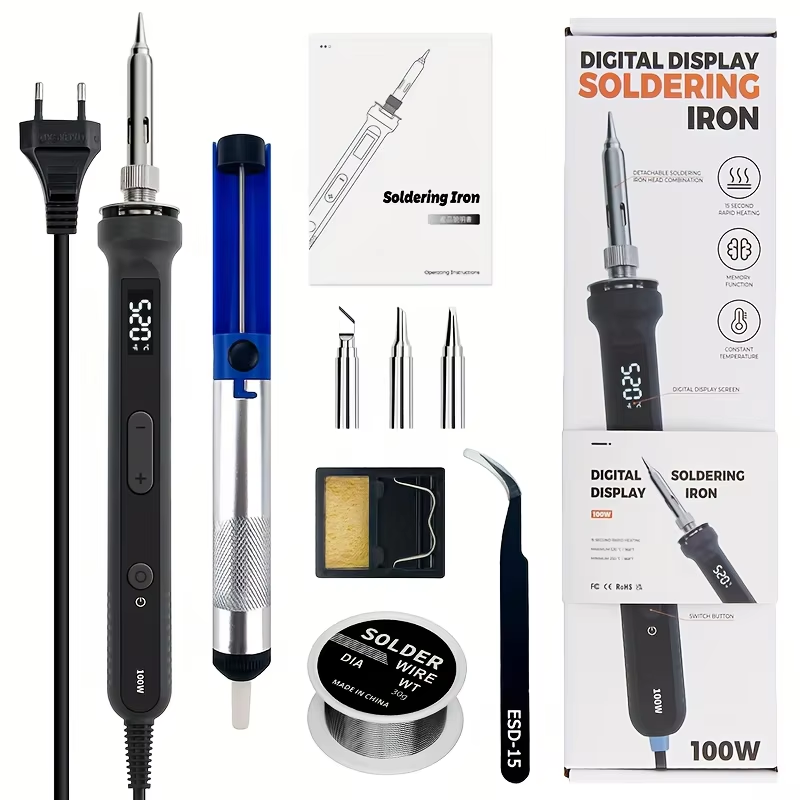 Electronics Repair Workshop - 100W Digital Soldering Iron Kit Adjustable‑Temperature