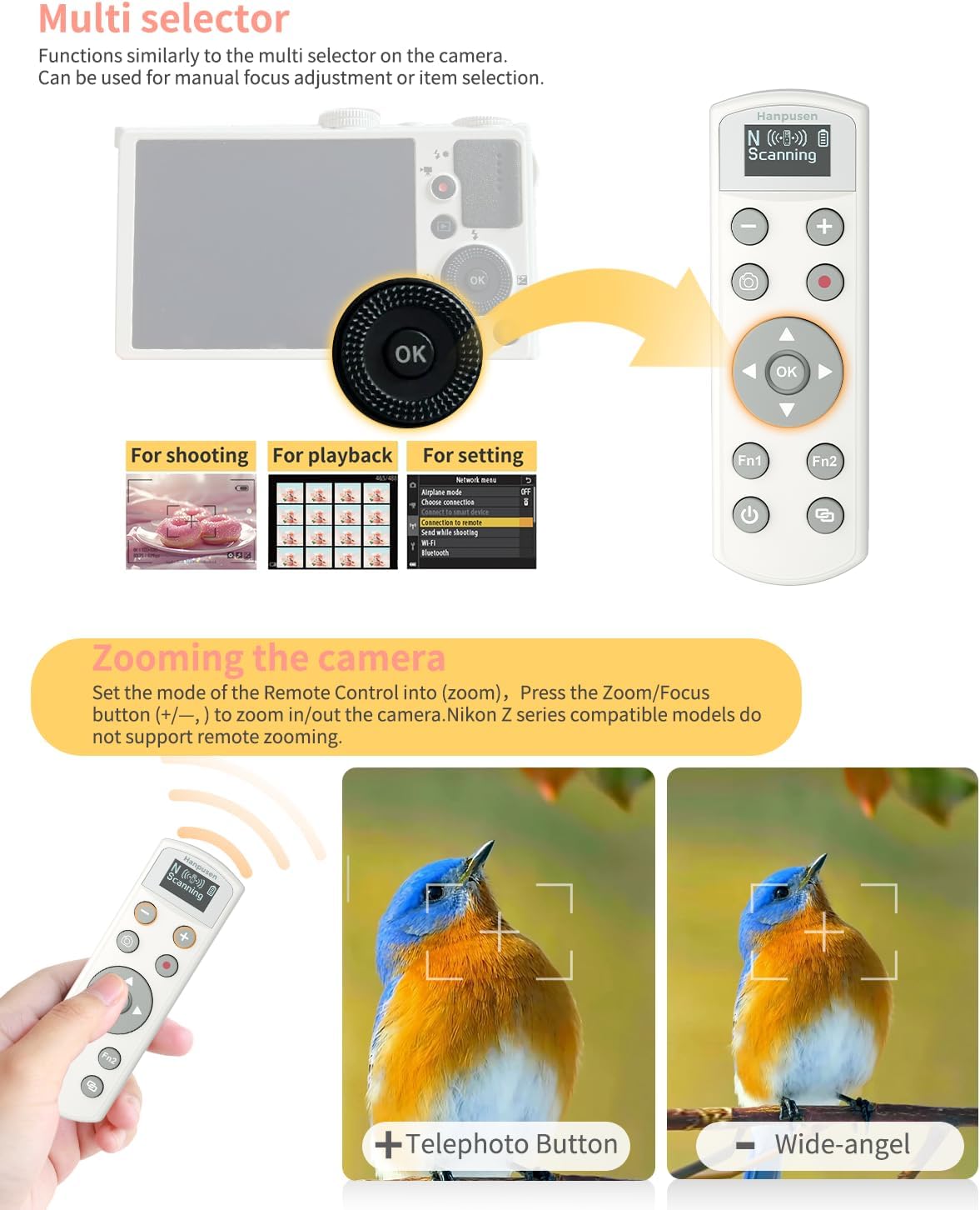 White ML-L7 USB-C Wireless Rem - огляд і ціна Nikon Camera Z6 Iii